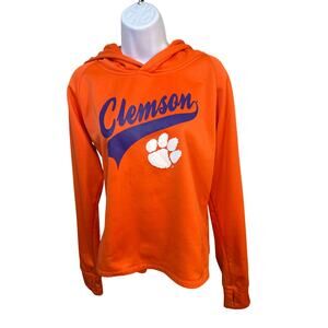 Clemson tigers champion authentic 2xl sweat shirt hoodie orange w/purple unisex
